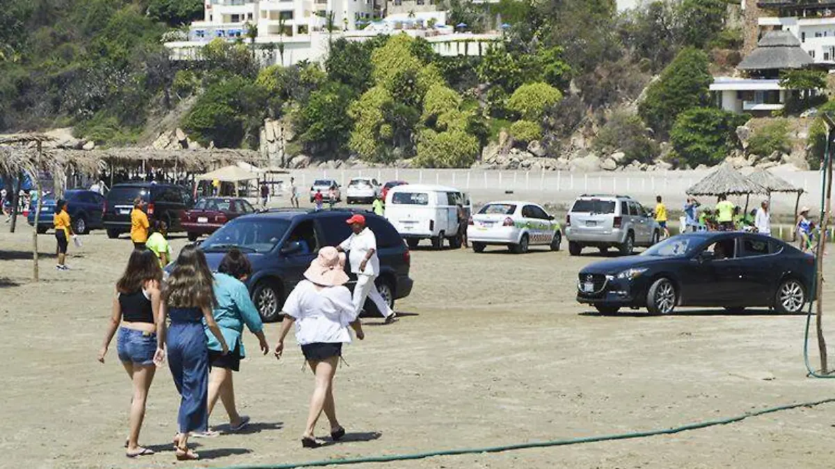 estacionamiento en la playa